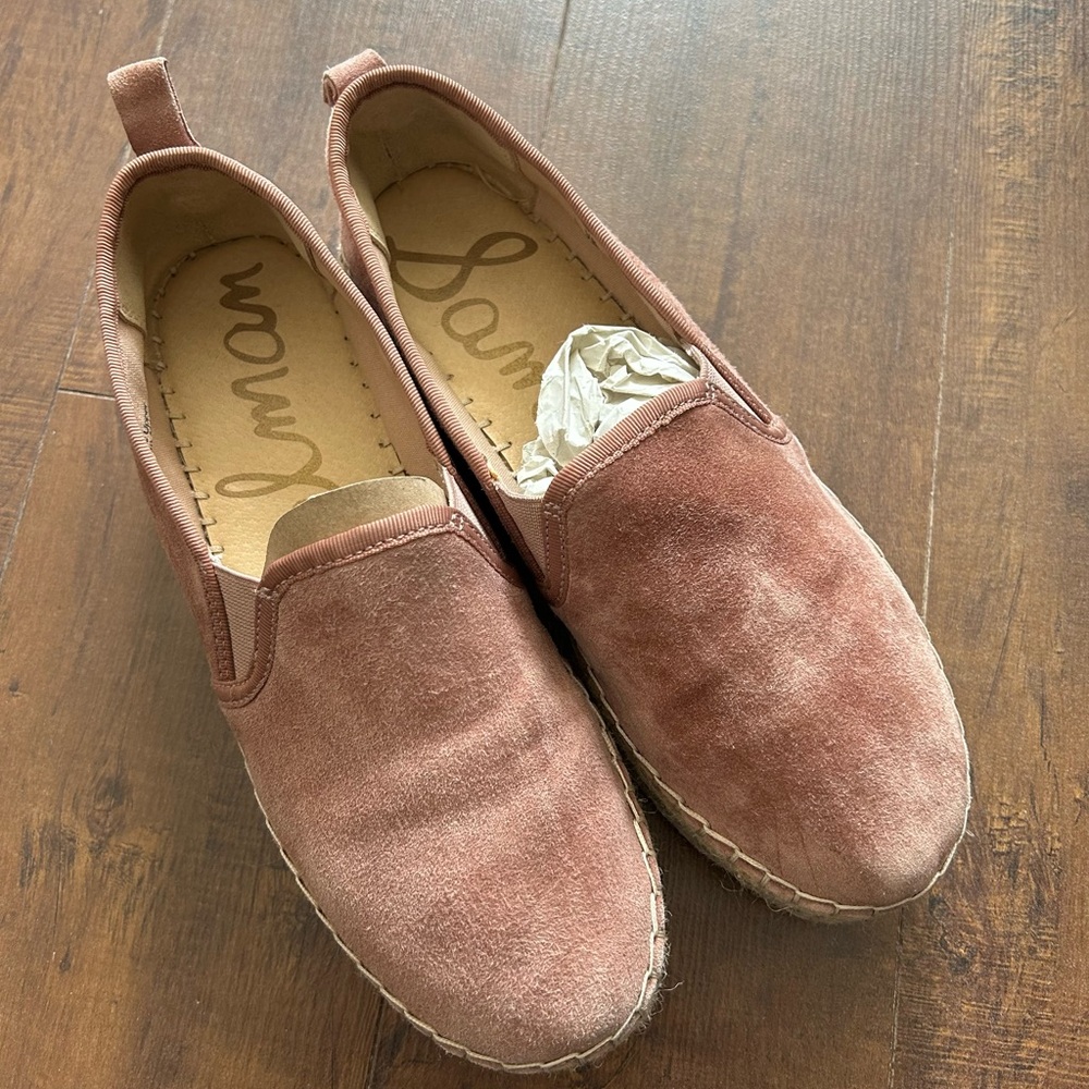 Sam Edelman Pink Suede Slip-On Loafers